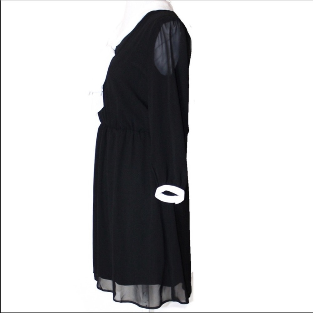 ASOS Black & White Long Sleeve Bow Dress - Picture 4 of 9